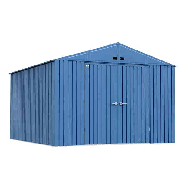 Arrow Storage Products Elite Steel Storage Shed, 10x12, Blue Grey EG1012BG Zoro
